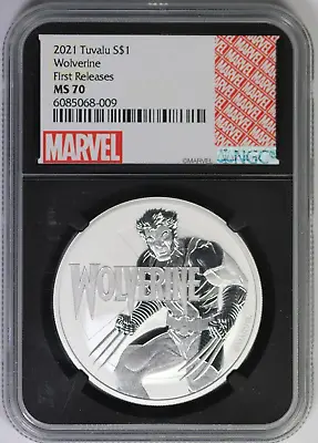 2021 NGC Tuvalu X-Men Marvel 1 Oz Silver Wolverine Coin MS70 First Releases • $199.99