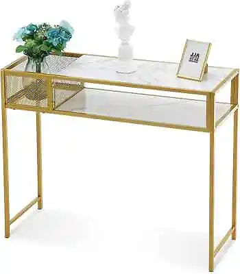 Ivinta Console Table With Storage Shelf Gold Sofa Table With Metal Frame • $99.90