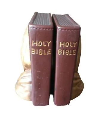 Vintage Japan Set Pair Of Holy Bible Praying Hands Book Ends 6” Tall  • £13.49