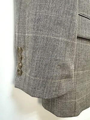 Mario Barutti Men's WOOL / SILK / LINEN Check Blazer Jacket Size 28 EU56S UK46S • £19.99