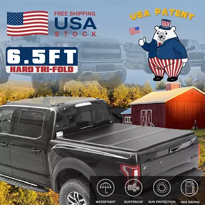 6.5FT 78.9  FRP Hard Tri-Fold Tonneau Cover Truck Bed For 2015-2023 Ford F150 • $439