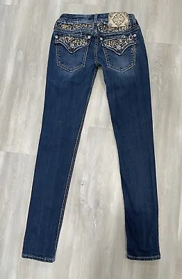 Miss Me Jeans Womens Sz 25 (25x31) Signature Skinny Blue Denim 5- Pockest • $18.66