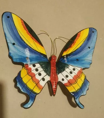 £19.14 • Buy Butterfly 11.5'' Hand Painted Portuguese Ceramic Pottery Made In Portugal Gift