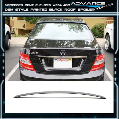 Fits 08-14 Benz C-Class W204 Sedan 4DR Painted #040 Black Rear Roof Spoiler Lip • $86.99