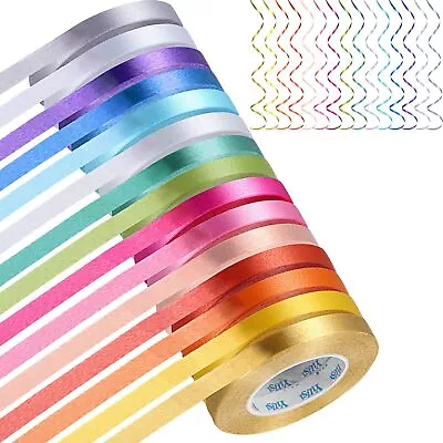 15 Rolls Curling Ribbon Metallic Balloon String Roll Assorted Colors Wrapping... • $8.34