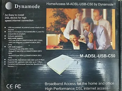 £4.99 • Buy NEW Dynamode M-ADSL-USB-C50 DSL Modem External USB Inc PSU Boxed