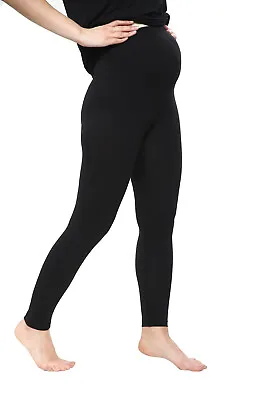 Thick Comfortable Black Maternity Cotton Leggings Full Ankle Length PREGNANCY UK • £7.99