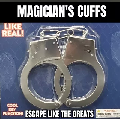 Magic Trick Handcuffs Magicians Escape Novelty Toy T2 • $10.75