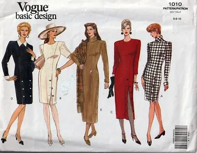 Vogue Basic Design Pattern 1010 Misses Dress Size 6-8-10 FF • $11.88