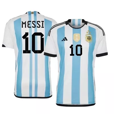 3 Stars Argentina Lionel Messi Player Version Jersey 2022 World Cup Patch • $40