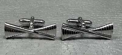 Vintage  Skinny Bow Tie  White Gold Plated Cuff Links • $19.95