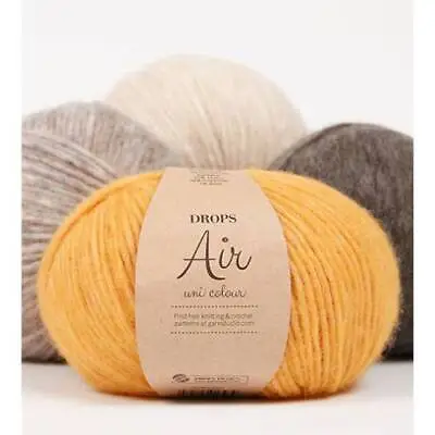 DROPS Air Knitting Yarn Aran Yarn Worsted Yarn Baby Alpaca Yarn Merino Wool • $6.89