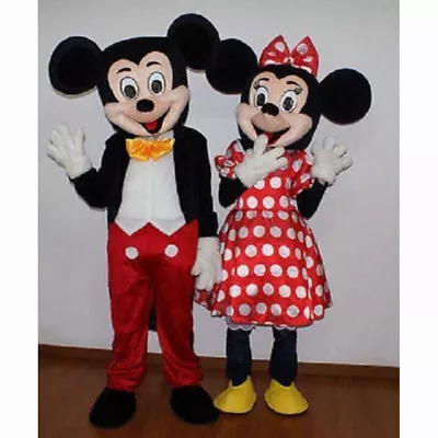 New HOT Adult Suit Size MICKEY MOUSE AND MINNIE MOUSE Mascot Costume • $79.12