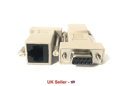 £2.49 • Buy RJ45 Female To RS232 DB9 9 Pin Female Serial Port Adapter/Connector 