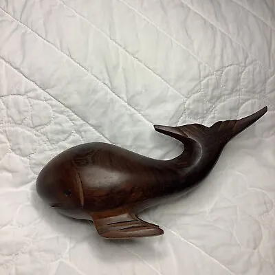 VTG Wooden Whale Hand Carved 7”Long•Sea•Ocean•Nautical•Beach•Decor • $19.99