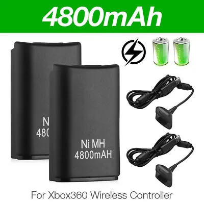 2x Rechargeable Battery With Dual Charging Station Dock For Xbox 360 Controller • £11.99