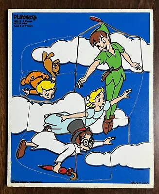 Vintage Playskool Peter Pan Wood Puzzle Walt Disney Productions Made In USA • $16.99