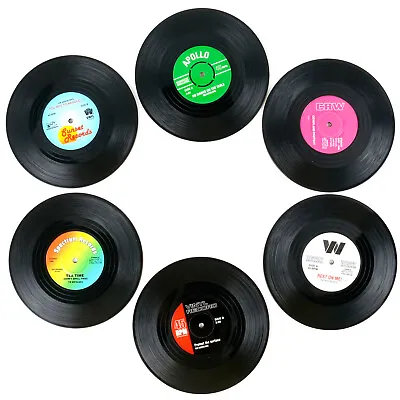 £5.99 • Buy TRIXES Assorted Retro Vinyl Drink Coasters Pack Of 6 NEW Drink Coaster X6 Retro