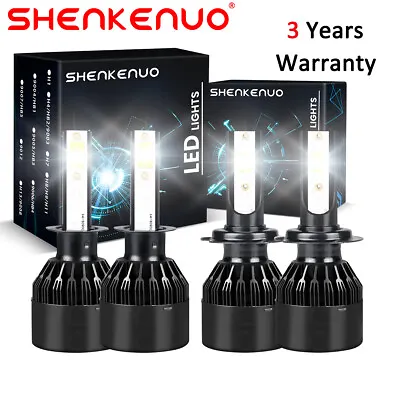 H1+H7 4PCS LED Headlight 4400W Bulbs Kit 6000K For Benz W202 C230 C280 1997-2000 • $27.94