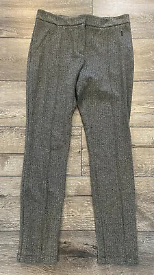NWT Anthropologie Cartonnier Pants Black Tan Herringbone Stretch Size 6 New • $29.74