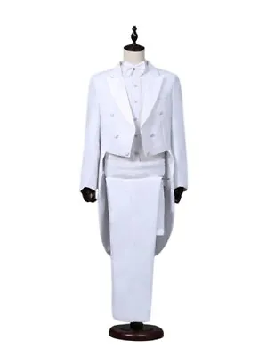 Tailcoat Suits Men Vest Jacket White Tail Coat Chorus Tuxedo Floral StageCostume • $70.66