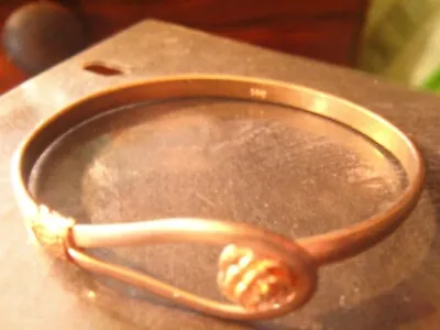 Rose Gold Over Sterling Silver 925 Flower Hook Bangle Bracelet Vintage • $10.50