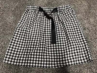 Juniors Women’s Black White Checkered Skirt Size Medium Shein VGUC • $0.99