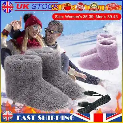 £7.99 • Buy Winter USB Warmer Foot Shoe Plush Warm Electric Slipper Feet Heated Washable UK