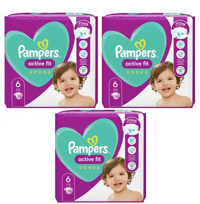 3X Pampers Active Fit Size 6 28 Nappies 13 Kg+ Essential Pack 28-Count • £24.99