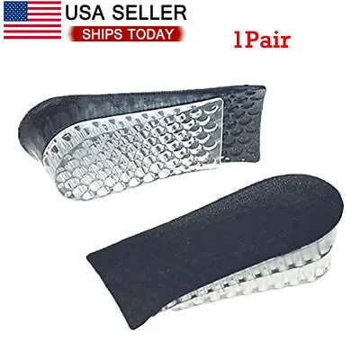 $6.84 • Buy Silica Gel Shoe Insole Lift Heel Inserts Unisex 2 Layer Height Increase 1 Pairs