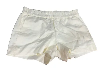 J. Crew Women’s Size 4 Ivory Front Side Pockets Waistband Linen Cotton Shorts • $17.77