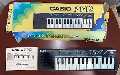 Vintage Casio PT-12 Electronic 29 Key Mini Keyboard Synthesizer Piano Rare Black • $59.99