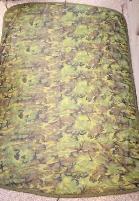 Vintage U.S. Military Wet Weather Camouflage Poncho Liner~Woobi DLA100-85-C-0403 • $32.99