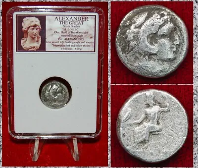 Ancient Greek Coin ALEXANDER THE GREAT Zeus With Eagle Silver Drachm • $124.60