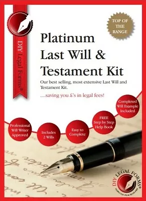 £15.50 • Buy 'TOP OF THE RANGE' LAST WILL AND TESTAMENT KIT, For TWO PEOPLE - NEW Edition