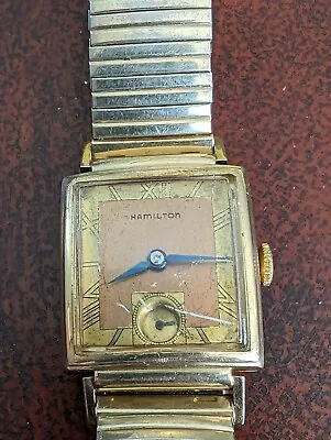 Vintage Hamilton Wadsworth Art Deco 14k G.F. 19Jewel 18k Dial Mens Watch - Runs • $31