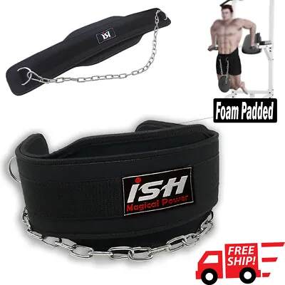 Weight Lifting Belt Gym Back Pull Up Chain Dipping Dip Body Building Workout  • $18.99