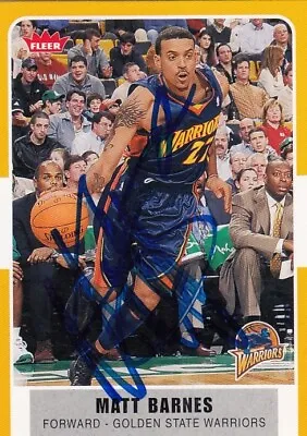 2007 Fleer Basketball GS Warriors Matt Barnes Signed Autograph Auto IP Card • $7.19