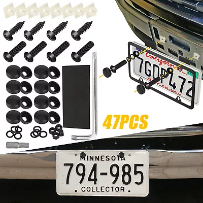 47PCS License Plate Screws Anti Theft 1/4 (M6) Security Machine Screws Stainless • $11.48