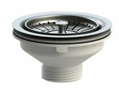 Kitchen Sink Basket Strainer Waste & Plug Fits 90mm Hole • £8.95