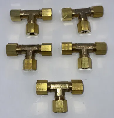 Brass 3/8inch Od X 3/8inch Od X 1/4inch Male Npt Compression Branch Tee Fitting • $25.79