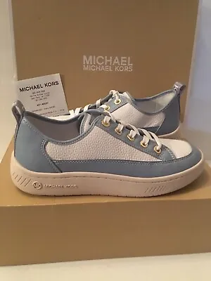 Michael Kors Shea Lace Up Sneaker Pale Blue Size 7.5 New In Box $185 • $59