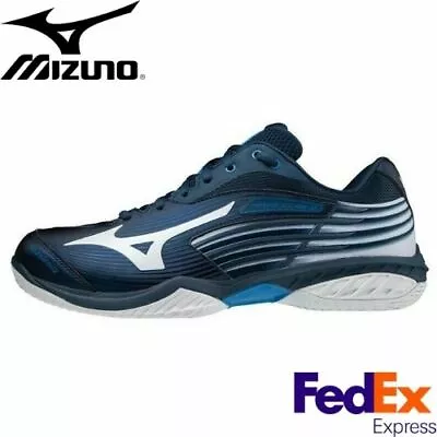 Mizuno Badminton Shoes WAVE CLAW 2 WIDE Navy X White 71GA211301  Unisex 4E NEW • $115.50