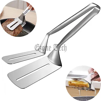 Stainless Steel Steak Clamp Food Clip Tongs Bread Meat BBQ Kitchen Cooking Tool • $7.11