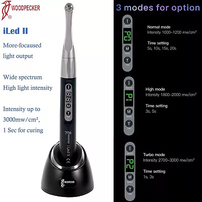 Woodpecker Dental Wireless ILED II Focused Curing Light Lamp 1 Sec Curing 3000mW • $189.99