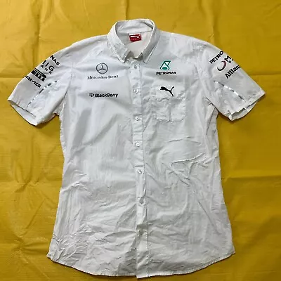 Vintage PUMA PETRONAS MERCEDES BENZ F1 Team Mens Shirt Short Sleeve Size Medium • $29.75