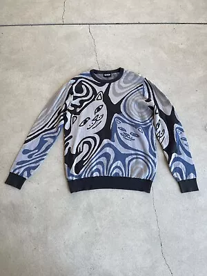 Trippy Psycadelic Rip N Dip Cat Sweater XL • $60
