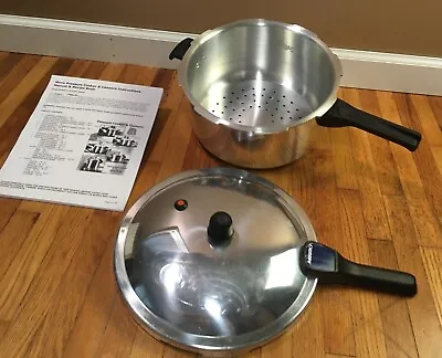 **Vintage MIRRO MATIC 6-QUART PRESSURE COOKER 92060 W/ RACK & USER MANUAL CLEAN • $46.49