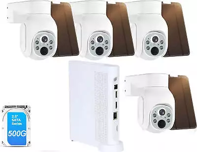 Wireless Solar Cameras NVR System Battery Powered 2K HD Home Security Camera • $199.99