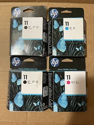2 X Black Set 4 Genuine HP 11 Printheads C4811A C4812A C4810A • $350.99